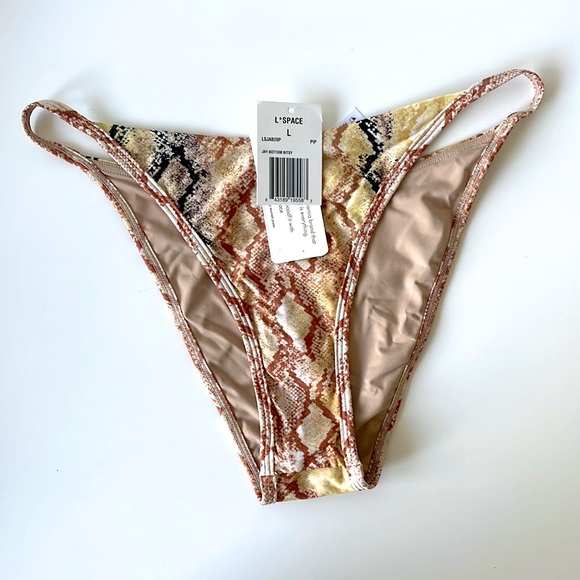 NWT (XS/L) bikini *L SpaceJay bitsy Millie snake print string yellow orange gold - Picture 7 of 12